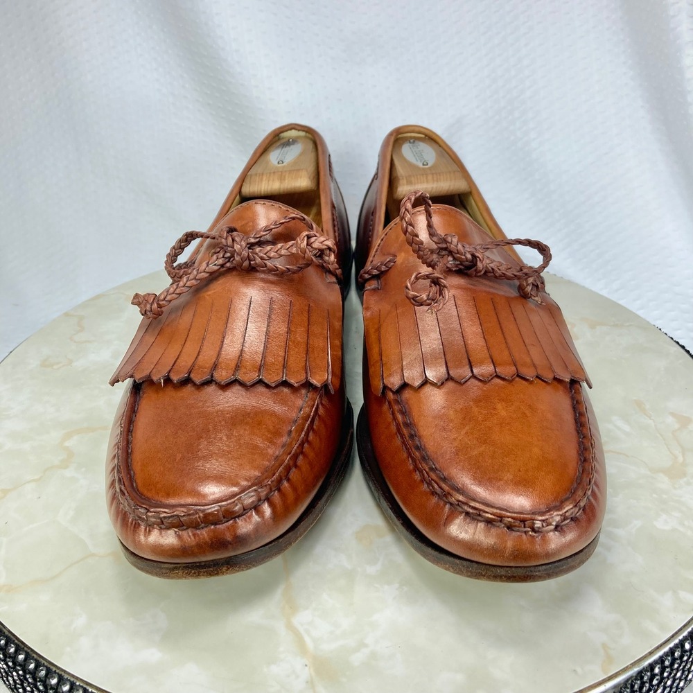 Allen Edmonds Nottingham Kiltie Tassel Loafers Mens 11 Brown Leather Dress Shoes - Picture 3 of 13